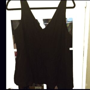 Time and Tru Black V-Neck Sleeveless Top